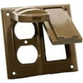 thumbnail image 1 of Two Gang Weatherproof Covers - 1GFCI And 1Duplex Receptacle Bronze, 1 of 1