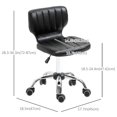 thumbnail image 2 of Tabouret de Salon à Hauteur Réglable, Tabouret Roulant en Cuir PU avec Dossier, Roues pour Beauté, Spa, Tatouage, Bureau à Domicile, Noir, 2 of 7