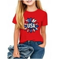 thumbnail image 2 of YABCSAZ Independence Day Tops for Girls Boys American Flag Star Kid Outfits Short Sleeve Casual Loose Summer T-shirts Toddler Baby Patriotic Clothes Unisex Shirts 4th of July Tops 7 Years, 2 of 4
