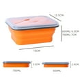 thumbnail image 6 of Ludlz 1 Set 600/700ml Lunch Box Foldable Microwaveable Silicone School Students Portable Food Container with Spoon for Office, 6 of 8