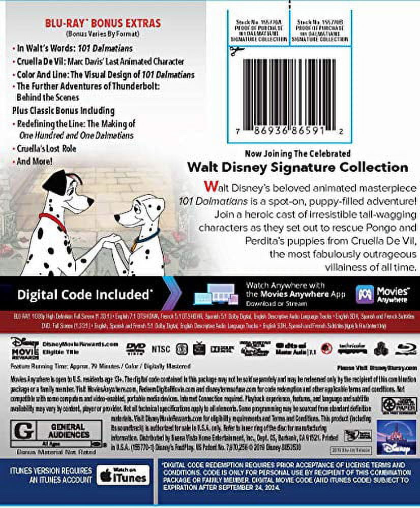 Disney's 101 Dalmatians Signature Collection Movie (Blu-ray + DVD