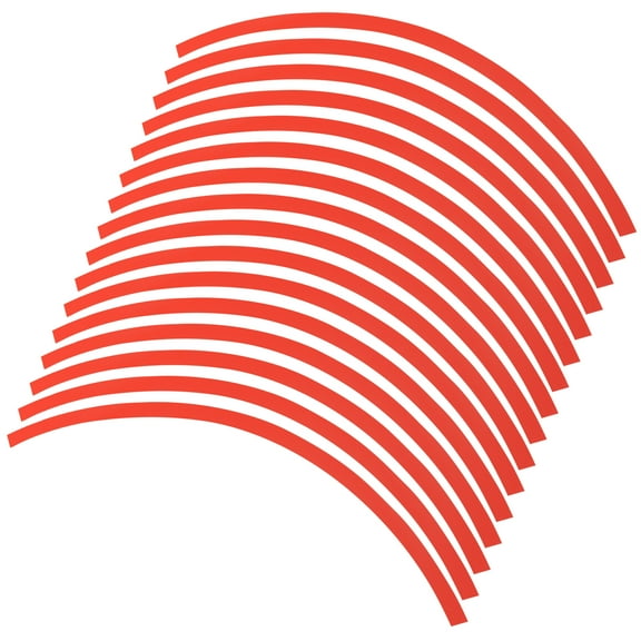 16pcs Fit 17" Wheel Motorcycle Car Bike Wheel Rim Sticker Strips Reflective Stripe Tape Reflector Replacement Red