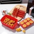 thumbnail image 7 of Air Fryer Accessories, Silicone Air Fryer Liners, Air Fryer Rack, Silicone Muffin Pans for Baking, 3-Piece Black Rectangular Set Includes Reusable Silicone Baking Tray, Bacon Hot, 7 of 7