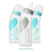 Evenflo Vented + BPA-Free Plastic Angled Bottles - 9oz, Colors May Vary, 3ct