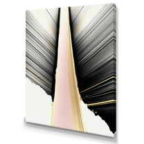 Designart Minimalism Pink And Gold Cubic Fusion VIII Canvas Wall Art