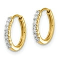 thumbnail image 4 of Auriga Fine Jewelry 10K Yellow Gold Diamond Hinged Hoop Earrings for Women, 4 of 5