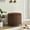 A-Brown, variant on DECMAY 22" Round Pouf Ottoman Foot Rest with Metal Legs, Faux Fur Upholstered Footstool