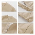 thumbnail image 6 of Women Cropped Jacket Casual Zip Up Varsity Jackets Trendy Outwear Coats with Welt Pockets Khaki M, 6 of 7