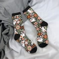 thumbnail image 5 of Fuzoiu Rabbits on Floral Print Athletic Crew Socks for Men & Women,Casual Crew Socks,Above Ankle Crew Socks for Business, Casual, 5 of 6