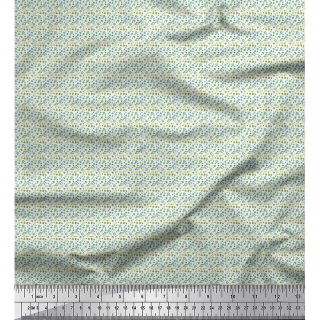 Soimoi Polyester Crepe Fabric Floral Shirting Print Fabric by Yard 42 Inch Wide