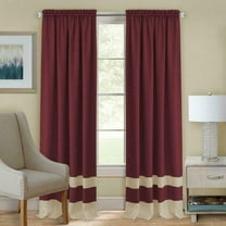 2 Pack Shabby Linen Farmhouse Sheer Flax Window Curtains - Burgundy, 84 in. Long
