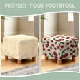 thumbnail image 6 of SCRAWLGOD Cherry Print Red Beige Stretch Ottoman Cover Square Folding Storage Stool Furniture Protector Soft Footrest Stool Slipcover with Elastic Bottom for Pets, 6 of 7