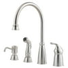 Avalon 1-Handle Kitchen Faucet with Side Spray & Soap Dispenser in Stainless Steel