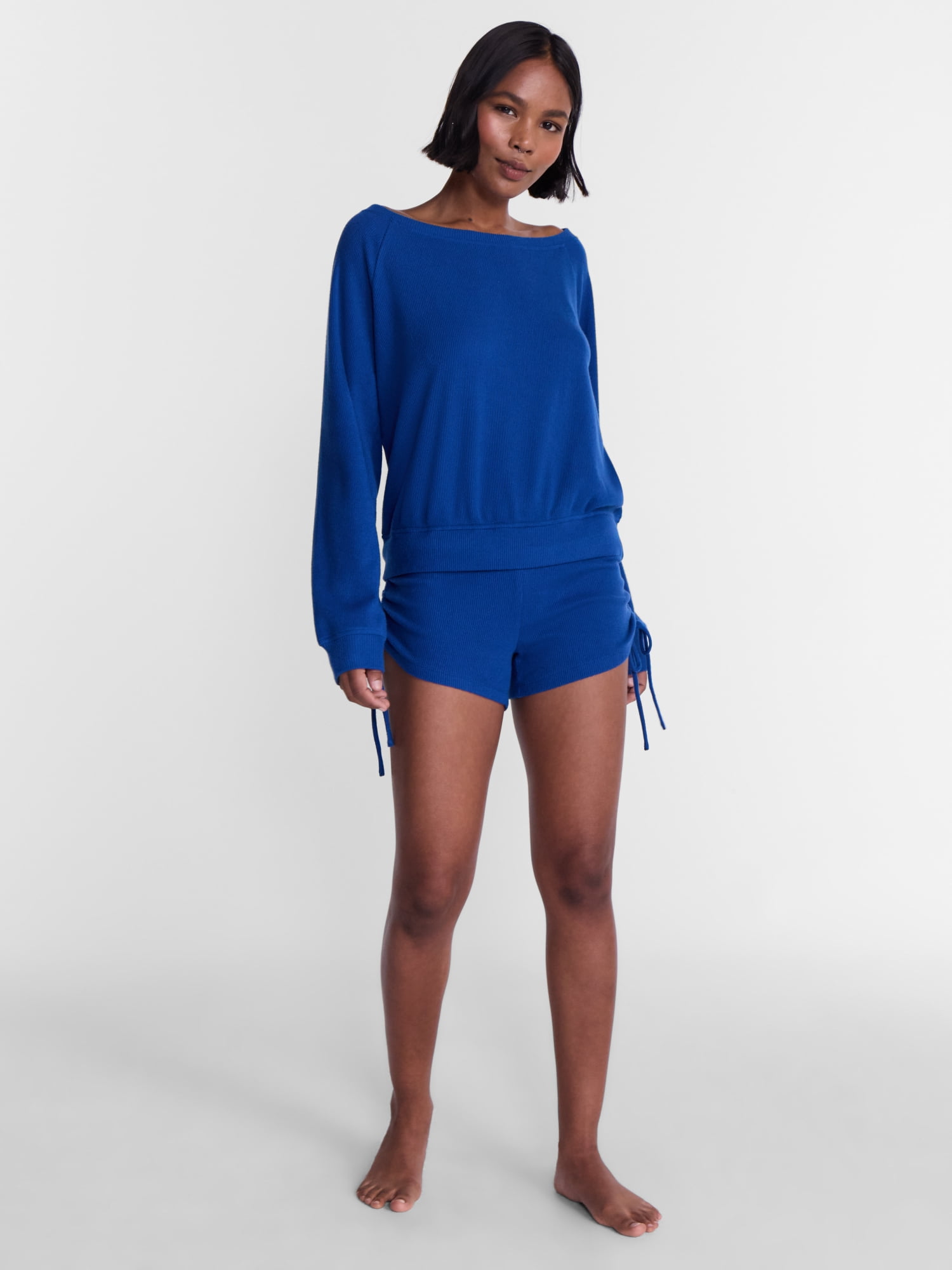 No Boundaries Waffle Knit Sleep Top, Women’s and Women’s Plus XS-2X