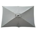 thumbnail image 4 of 6 x 9ft Outdoor Patio Umbrella, Rectangular Waterproof Market Umbrella with Crank and Push Button Tilt without Flap, Outside Shade Umbrella for Patio Garden Lawn Pool Backyard, Medium Grey, 4 of 7