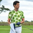 thumbnail image 3 of Polo Shirts for Men, green kiwi Cuteness Casual Mens Polo Shirts Short Sleeve Button Down Classic Mens Golf Polo Shirts, 3 of 7