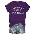 thumbnail image 1 of Liquidation! Uooqdmx T-Shirts Graphiques pour Femmes, Hauts Grande Taille pour Femmes, Hauts de Printemps pour Femmes 2025, Haut Décontracté à Col Rond Imprimé Lettre, Hauts Décontractés pour Femmes, Violet TTG, 1 of 3