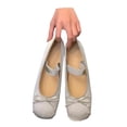 thumbnail image 3 of AUDeals Women's Mary Jane Flats, Square Toe Casual Shoes with Elastic Strap and Bowknot, Comfortable Slip On Ballet Style, 3 of 8