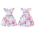 thumbnail image 3 of Girls Dress Casual Flutter Sleeve Swing Toddler Baby Sundress Kids Birthday Party Dresses,1-8Y, 3 of 9