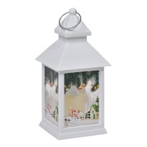 SLYNSHome Christmas Snow Globe Lantern,Hanging Christmas Night Light with LED Candles for Table Centerpiece Vintage Lantern Ornament