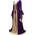 thumbnail image 2 of Medieval Fairy Corset Dress Bell Sleeve Maxi Dress Vintage Robe Gothic Gown, Halloween Costumes for Women, 2 of 9