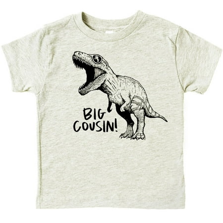 

Big Cousin Dinosaur T-Shirts for Girls and Boys Fun Family Outfits Natural Heather Shirt 3T