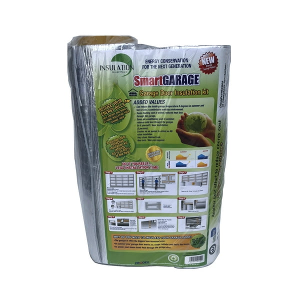 SmartGARAGE- Reflective Garage Door Insulation Kit - One Car Garage Door 7' H x 9' W - Reflective / White