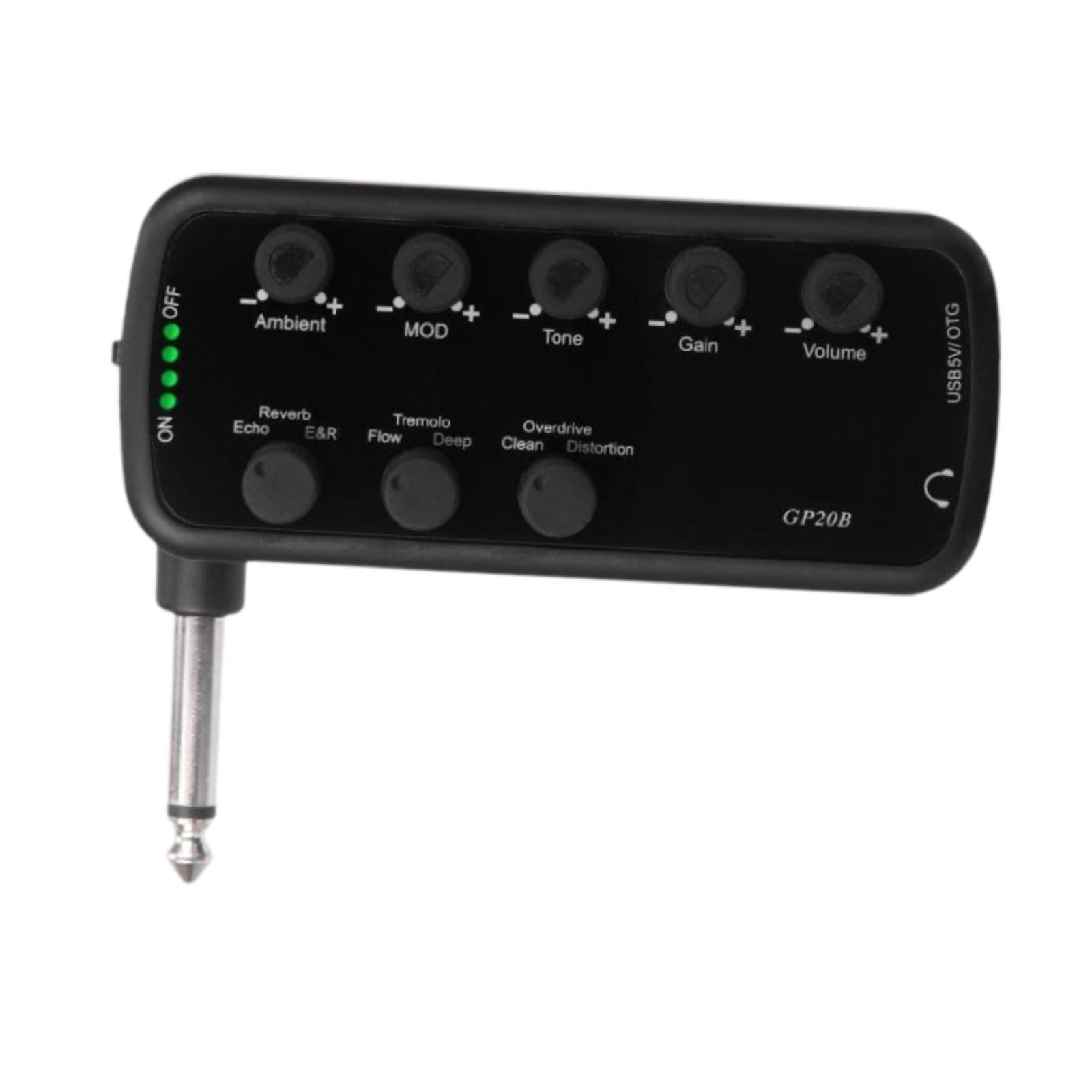QccHieUs Bass Headphone Amp Built-in 3 Effects for Home Performances Studio Recording