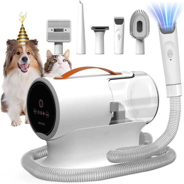 Dog Hair Vacuum & Dog Grooming Kit, 12000Pa Strong Pet Grooming Vacuum, 2L Large Capacity Dog Vacuum ShopWise Round