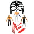Velocity Toys Ultimate Hero Wrestling Toy Figure Play Set w/ Masks, 3