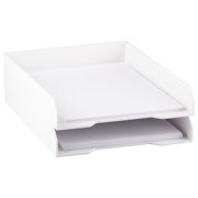 JAM Paper & Envelope Stackable Paper Trays, White, 1/Pack