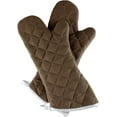 thumbnail image 2 of Lavish Home 69-06-C Oversized Oven Quilted Mittens, Flame & Heat Resistant, Chocolate - Set of 2, 2 of 6