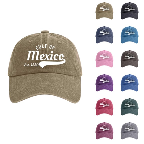 Women's Vintage Washed Denim Printed Baseball Cap