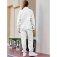 thumbnail image 6 of Women'S 2 Piece Outfits Lounge Sets Long Sleeve Half Zip Pullover and Baggy Sweatpants with Pockets White XL, 6 of 8