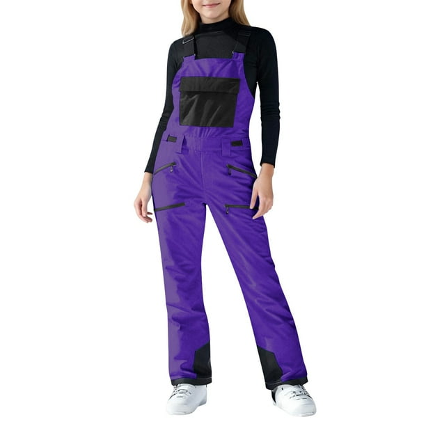 Pantalones largos para niños y niñas, monos de esquí para la nieve, resistentes al viento y con aislamiento, pantalones de nieve para mujer
