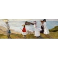 thumbnail image 2 of Sorolla y Bastida, Joaquín 32x14 White Modern Wood Framed Museum Art Print Titled - Lighthouse Walk at Biarritz, 2 of 4