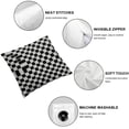 thumbnail image 6 of BANET Throw Pillow Covers Gingham Square Pillow Cases Set of 2 for Decorative Cushion Bed Couch Sofa Black White 20x20in, 6 of 7