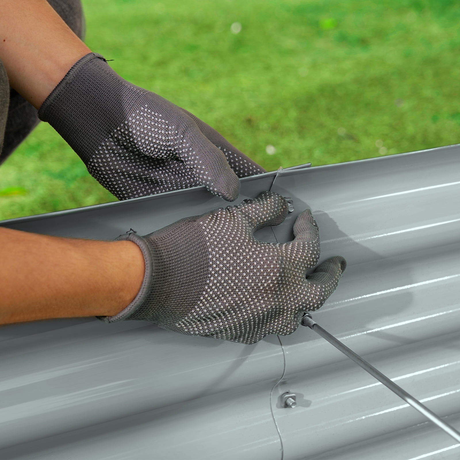 Land Guard 6x3x1ft Galvanized Raised Garden Beds Rectangle Metal Raised Garden Bed,Metal Planter Kit Box Outdoor for Vegetables,Flowers,Green and Herbs,Modern Gray