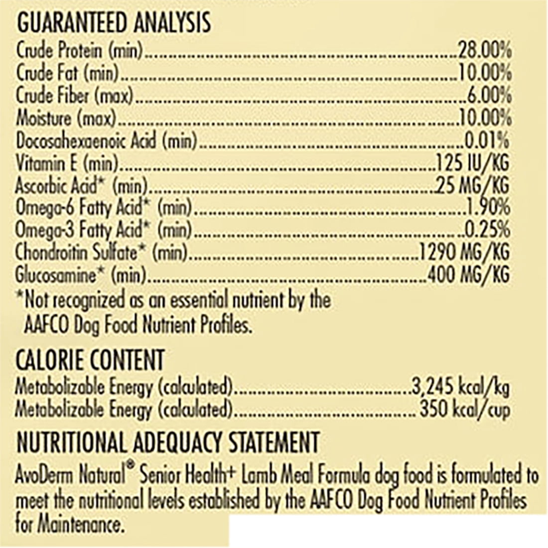 AvoDerm Senior Health Lamb Meal Grain Free Dry Dog Food 24LB