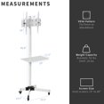 "VIVO Mobile TV Cart, Adjustable Height for 13""60"" LCD LED Flat Panel, with Wheels"