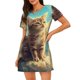 thumbnail image 1 of Balery Sunshine Cloud Cute Cat Camisón de manga corta con cuello redondo para mujer, cómodo y elegante., 1 of 6