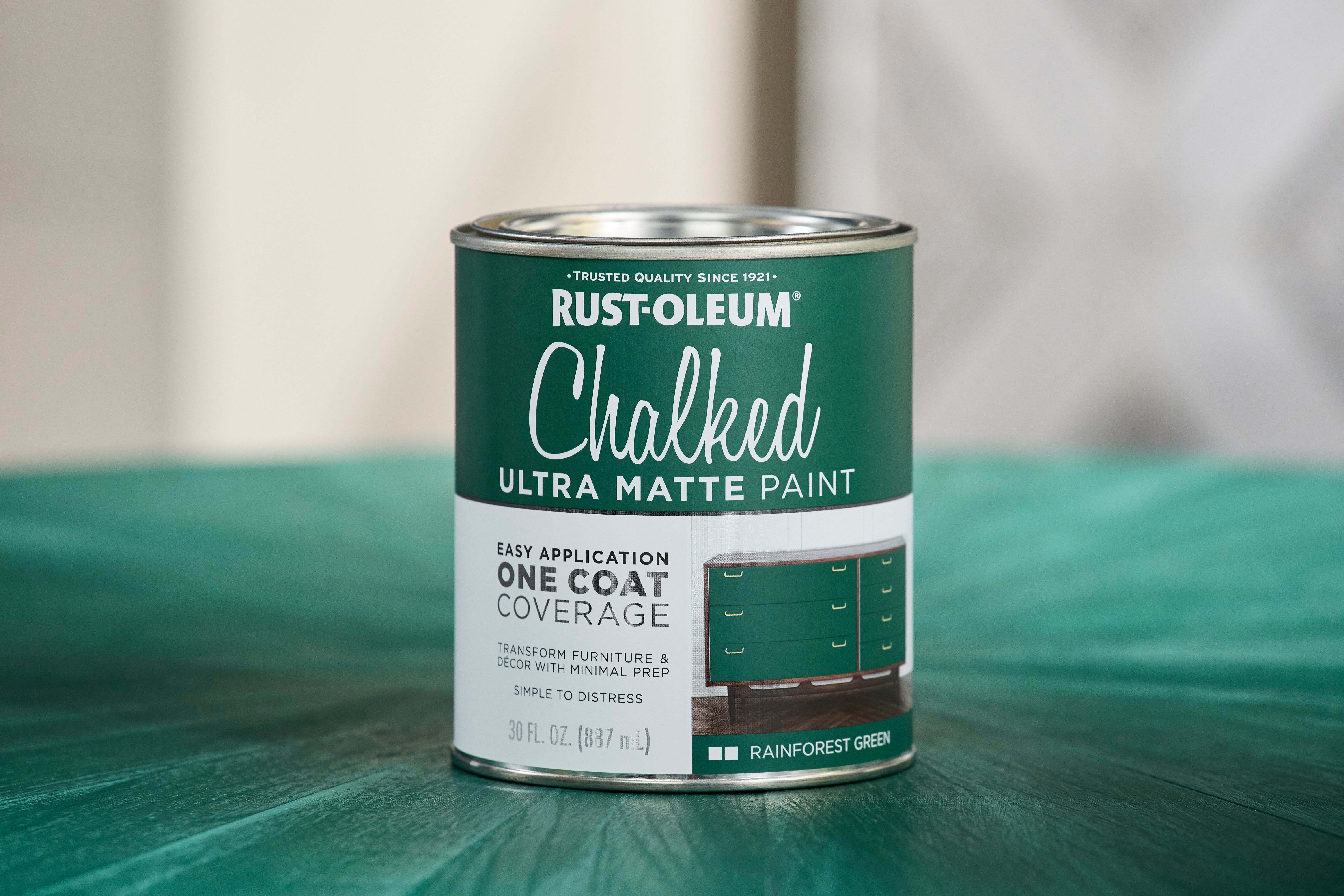 Rust-Oleum 391445 Chalked Ultra Matte Interior Paint Rainforest 30 oz
