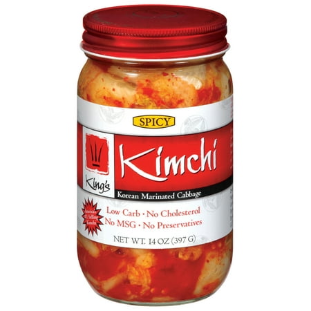 King's Kimchi Korean Marinated Spicy Cabbage 14 oz. Jar - Walmart.com