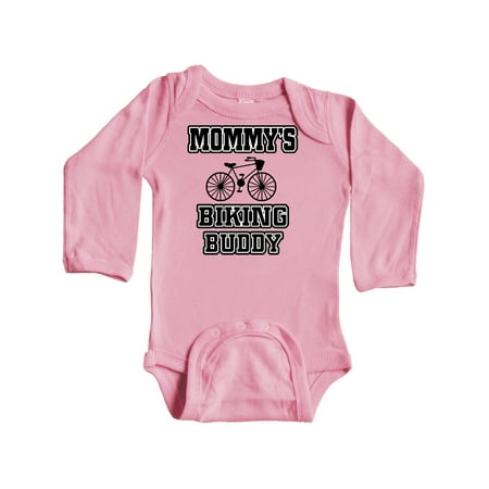 

Inktastic Mommys Biking Buddy Gift Baby Boy or Baby Girl Long Sleeve Bodysuit