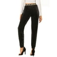 thumbnail image 3 of INSPIRE CHIC Women's High Elastic Waist Contrast Hearts Velvet Long Jogger Pants Black XL, 3 of 6