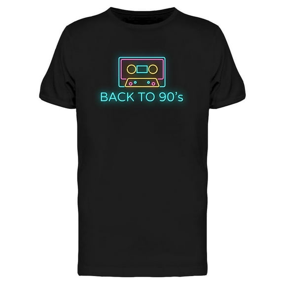 Back To 90's Neon Sign T-Shirt Men -Image by Shutterstock, Male Medium