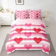 thumbnail image 2 of Castle Fairy Cute Love Heart Bedding Comforter Set,Pink Red White Queen Bedding Sets, 2 of 8