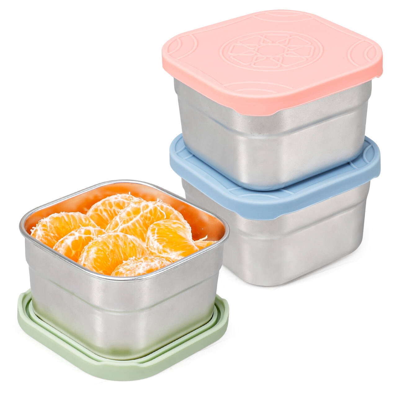 U Konserve 3 Piece Round Nesting Food Container Set with Moss Trio Lids - Contemporary - Food