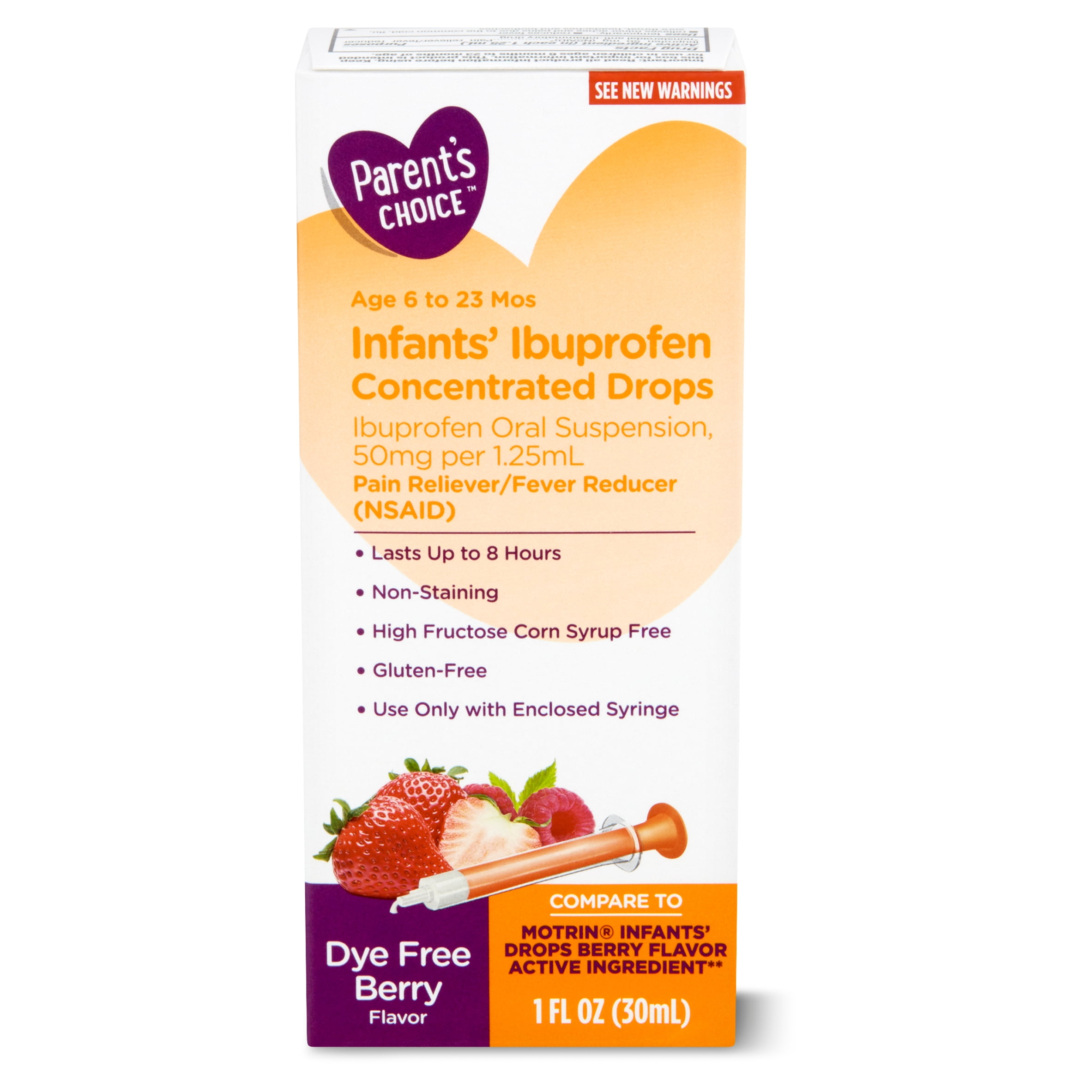 Equate Infants Drops, Ibuprofen Oral Suspension, 50 mg per 1.25 mL, Age 6 to 23 Months, 1 fl oz