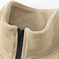 thumbnail image 4 of Ediodpoh Mode Homme Col Mi-Haut Cardigan à Fermeture Éclair Chandail Col Rond Chandail en Molleton Homme Beige TG, 4 of 5